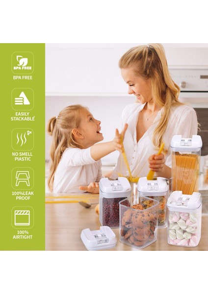 Mühürlü Gıda Saklama Kabı, Kolay Kilitlenen Kapaklı Plastik Tahıl Kapları, Mutfağın Düzenlenmesi ve Depolanması Için (Yurt Dışından) indirimleri