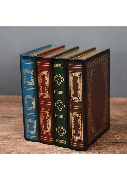 Avrupa Retro Saklama Kutusu Kitap Şekli Saklama Kutusu Sahte Kitap Ahşap Mücevher Kutusu Ofis Dekorasyon Gizli Ürün Saklama Kutusu (Yurt Dışından)