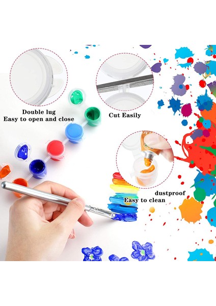 100 Şerit 600 Tencere Boş Boya Şeritleri Boya Bardağı Şeffaf Plastik Saklama Kapları Boyama Zanaat Malzemeleri (3 Ml/ 0.1 Oz) (Yurt Dışından)