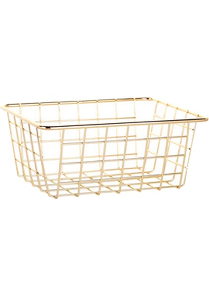 Depolama Sepeti Düz Renk Ev Demir Sepet Saklama Kutusu Yatak Odası Banyo Altın S (Yurt Dışından)
