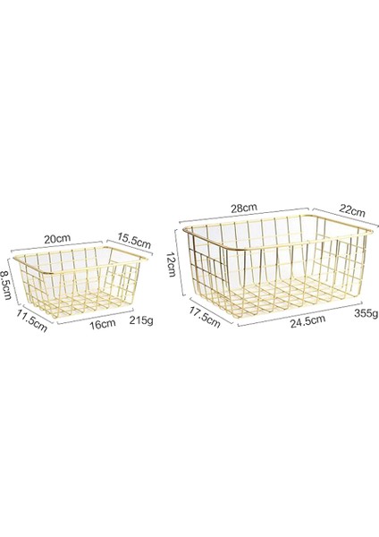 Depolama Sepeti Düz Renk Ev Demir Sepet Saklama Kutusu Yatak Odası Banyo Altın S (Yurt Dışından) fiyatları