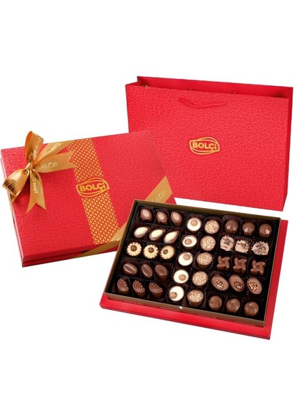 Diamond Kırmızı Hediye Çikolata Kutu 465G