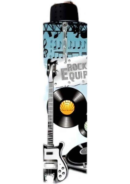 Rock Gitar Desenli Canlı Lüx Renkli Baskılı Rüzgara Dayanıklı 8 Telli Katlanabilir Manuel Şemsiye modelleri