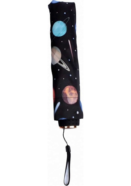 Space Gezegen Desenli Canlı Lüx Renkli Baskılı Rüzgara Dayanıklı 8 Telli Katlanabilir Manuel Şemsiye fırsatları