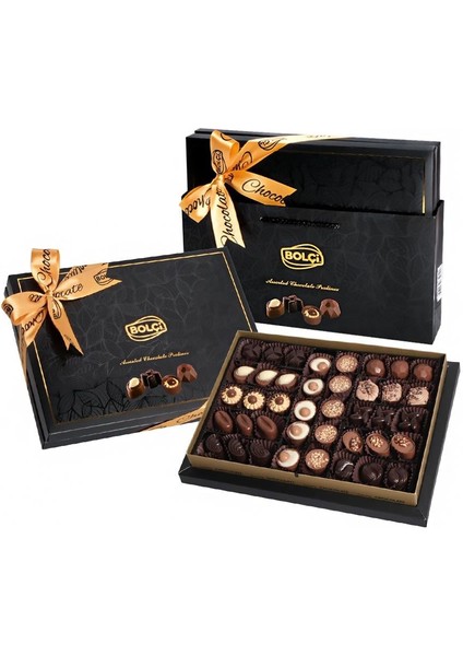 Siyah Floral Kutu Hediye Çikolata 465G