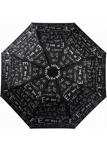 Matematik Formül Desenli Lüx Renkli Baskılı Rüzgara Dayanıklı 8 Telli Katlanabilir Manuel Şemsiye fırsatları