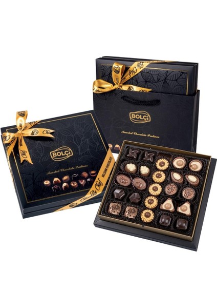 Siyah Floral Kutu Hediye Çikolata 290G