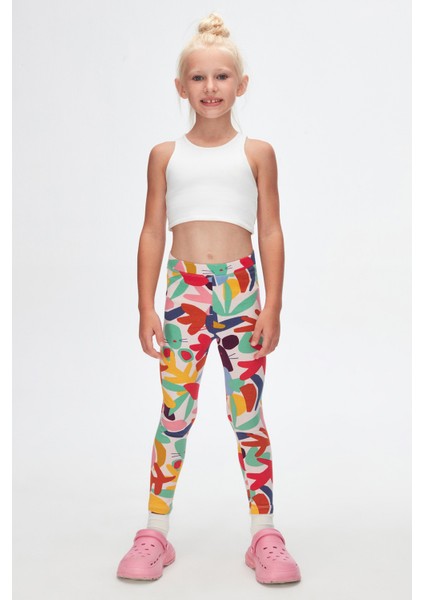 Cutouts Foliage Kız Çocuk Yazlık Desenli Tayt