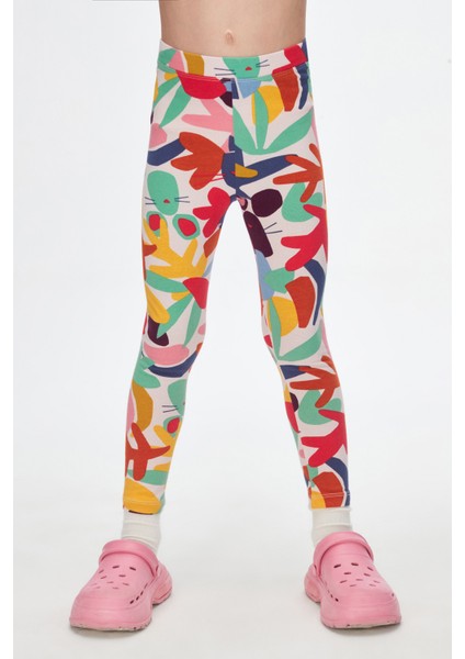 Cutouts Foliage Kız Çocuk Yazlık Desenli Tayt