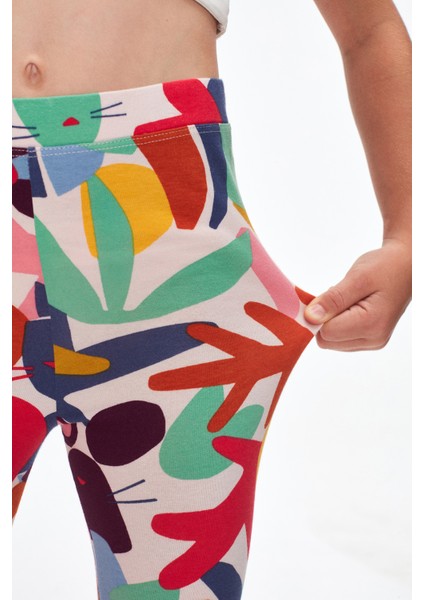 Cutouts Foliage Kız Çocuk Yazlık Desenli Tayt