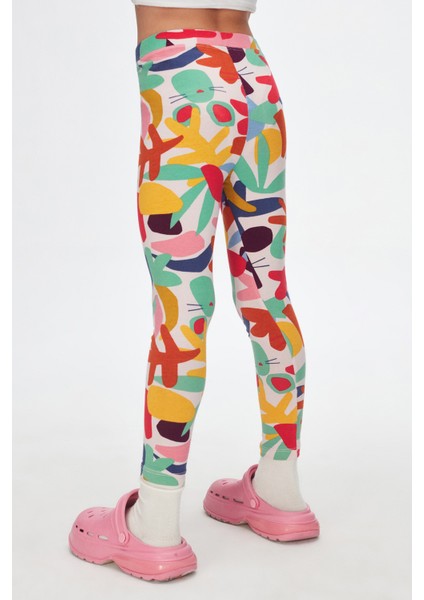Cutouts Foliage Kız Çocuk Yazlık Desenli Tayt