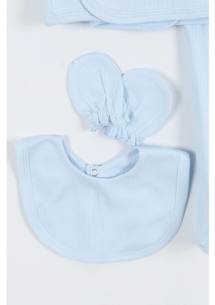 Yeni Düz Desenli Erkek Bebek Hastane Çıkışı Bebek Kıyafetleri Yenidoğan Hastane Çıkış Seti 5 Li modelleri