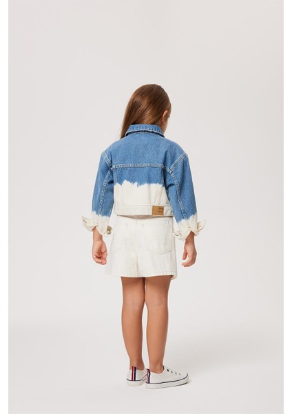 Lastikli Bel Normal Beyaz Kadın Denim Şort 232 Lcg 121009 Tao White Jean modelleri