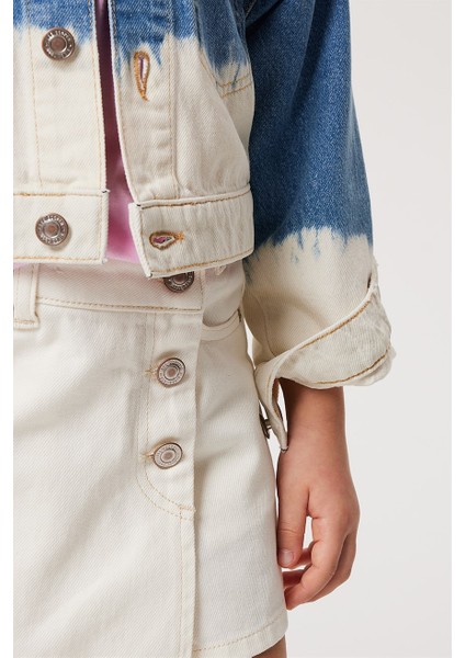 Lastikli Bel Normal Beyaz Kadın Denim Şort 232 Lcg 121009 Tao White Jean fırsatları