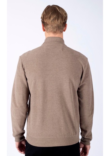 Dik Yaka Bej Erkek Sweatshırt 241 Lcm 241013 Newjump Bej