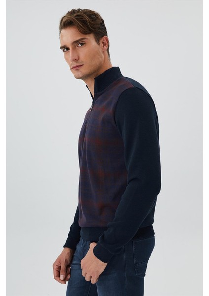 Fermuarlı Yaka Lacivert - Bordo Erkek Sweatshirt231 Lcm 241050 Barn Lacivert-Bordo modelleri