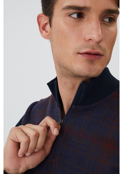Fermuarlı Yaka Lacivert - Bordo Erkek Sweatshirt231 Lcm 241050 Barn Lacivert-Bordo indirimleri