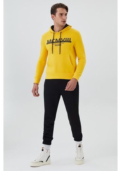 Kapüşon Yaka Koyu Sarı Erkek Sweatshirt 231 Lcm 241016 Garen K.sarı