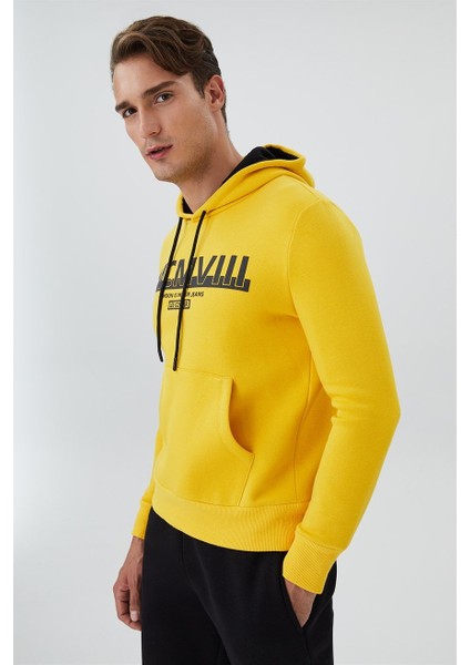 Kapüşon Yaka Koyu Sarı Erkek Sweatshirt 231 Lcm 241016 Garen K.sarı modelleri