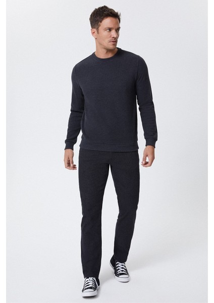 O Yaka Antrasit Melanj Erkek Sweatshirt 231 Lcm 241011 Newdwade Antrasıt M