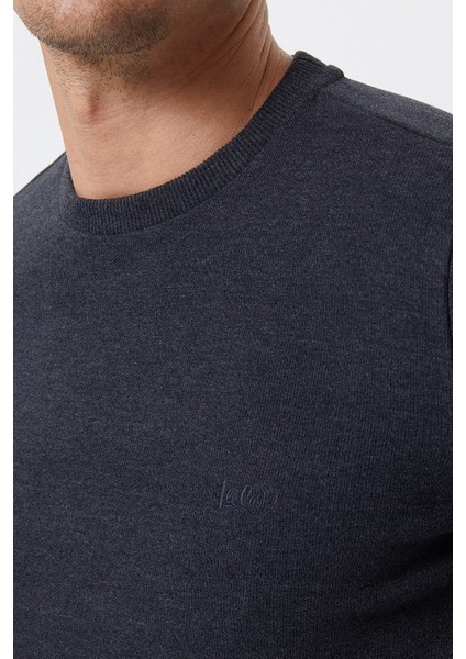 O Yaka Antrasit Melanj Erkek Sweatshirt 231 Lcm 241011 Newdwade Antrasıt M