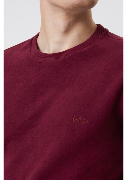 O Yaka Bordo Erkek Sweatshirt 231 Lcm 241011 Newdwade Bordo