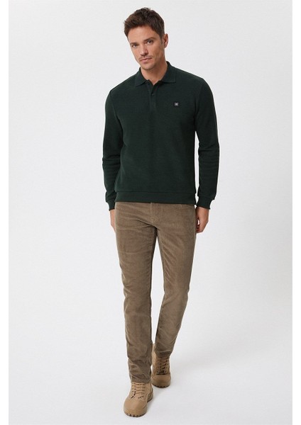 O Yaka Yeşil Erkek Sweatshirt 231 Lcm 241010 Newblend Yesıl