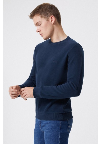 O Yaka Açik Lacivert Erkek Sweatshirt 231 Lcm 241011 Newdwade A.lacivert