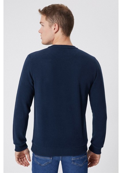 O Yaka Açik Lacivert Erkek Sweatshirt 231 Lcm 241011 Newdwade A.lacivert