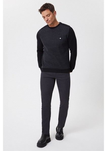 O Yaka Siyah - Antrasit Erkek Sweatshirt 231 Lcm 241009 Ethan Siyah - Antra