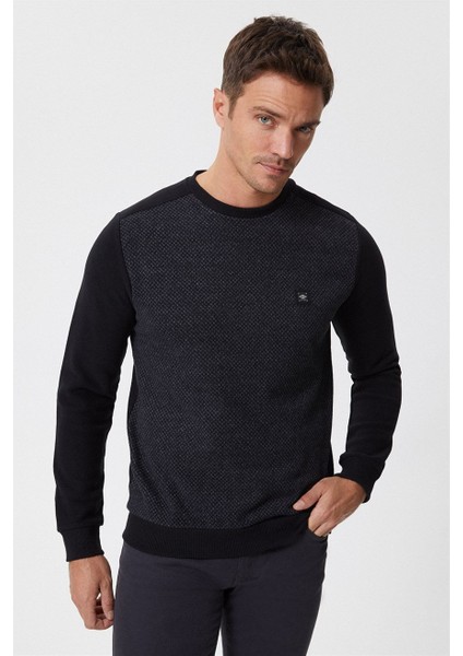 O Yaka Siyah - Antrasit Erkek Sweatshirt 231 Lcm 241009 Ethan Siyah - Antra fırsatları