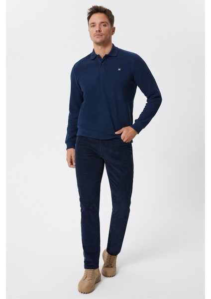Newblend Erkek Polo Yaka Sweatshirt A.lacivert