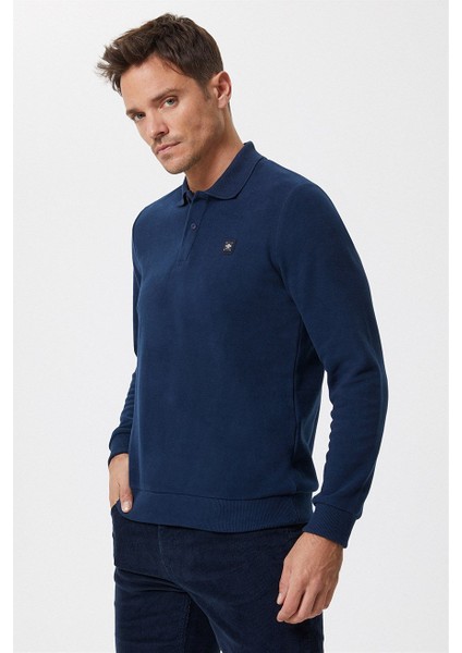 Newblend Erkek Polo Yaka Sweatshirt A.lacivert modelleri
