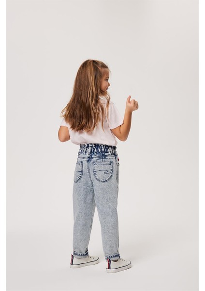 Lastikli Bel Açık Mavi Kadın Denim Pantolon 232 Lcg 121004 Bella Lıght Blue