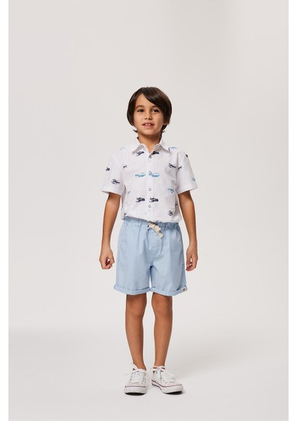 Lastikli Bel Normal Açık Mavi Erkek Şort 232 Lcb 221006 Pool A.mavi