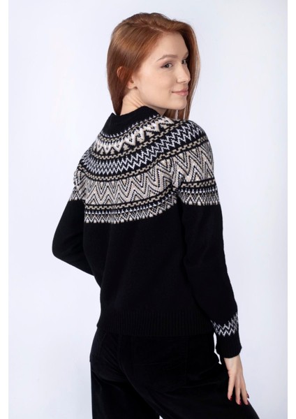 Bisiklet Yaka Basic Siyah Kazak Kadın 241 Lcf 261004 Alısa Sıyah