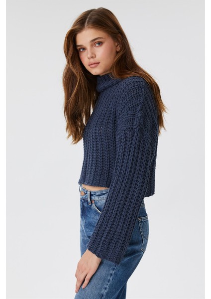 Dik Yaka Örgü Indigo Kadın Kazak 231 Lcf 241011 Laura Indıgo fiyatları