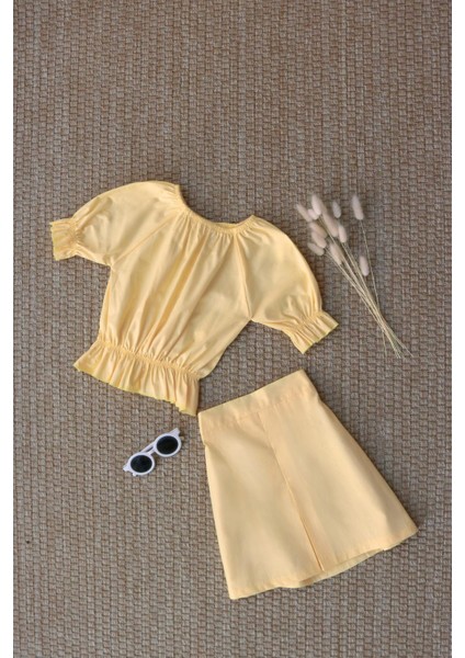 Kız Çocuk Alina Madonna Sarı Etek Bluz Takım