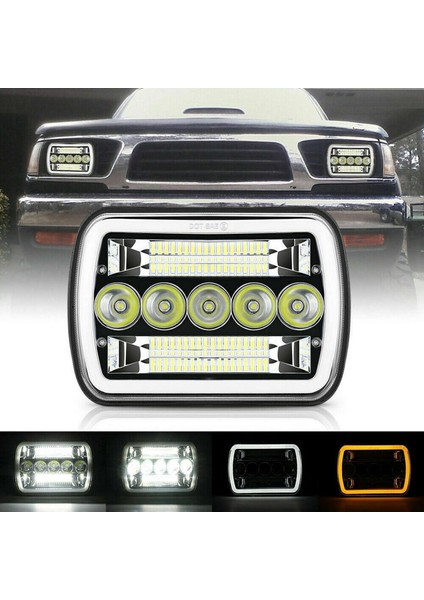 Xj Wrangler Yj Için 2x 5x7 Inç 7x6 Inç LED Far Hi-Lo Işın Halo Drl (Yurt Dışından) indirimleri