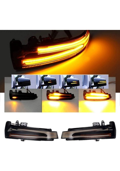 2x Araç Dikiz Aynası LED Dinamik Dönüş Sinyali Işık Göstergesi Flaşör - Sce Gla W176 W246 (Yurt Dışından)