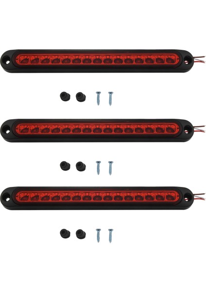 10 Inç Kamyon ve Rv Römork Işık Çubuğu 15 LED Üçüncü Fren Lambaları Kırmızı (Yurt Dışından)