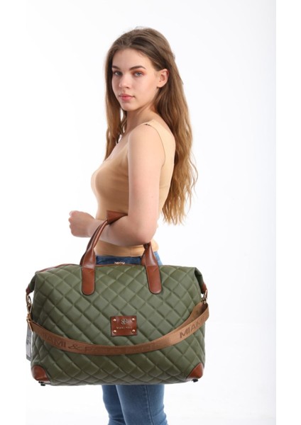 Miami Polo Haki Kapitone Kolay Temizlenebilir El ve Omuz Askılı Plaj, Piknik, Seyahat, Spor Çanta