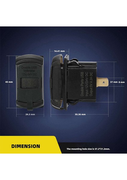 Hızlı Şarj Elektronik Cihazlar Için 2x Çift USB Rocker Anahtarı LED Dijital Voltmetre, Tüm 12V-24V Arabalar Için Evrensel (Yurt Dışından)