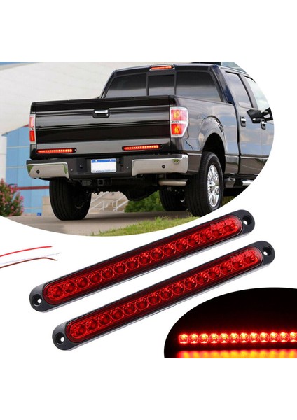 4 Adet 10 Inç 15 LED Römork Kamyon Rv Durdurma Kuyruk Arka Fren Dönüş Işık Çubuğu Durdurma Arka Yan Işaret Işıkları Su Geçirmez (Kırmızı) (Yurt Dışından) fırsatları