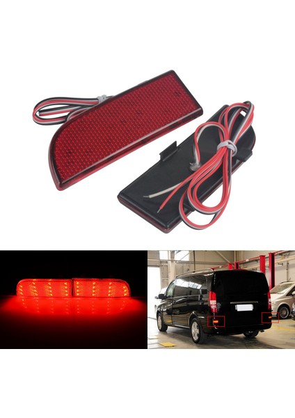 1 Çift Arka Tampon Reflektör LED Stop Fren Lambası W639 2003-14 Için (Yurt Dışından)