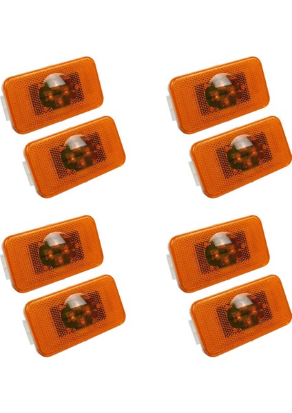 8 Adet 24V Araba Kamyon LED Yan Sinyal Lambası 4led Amber Gösterge Uyarı Lambaları Kamyonlar Için Fm/ (Yurt Dışından)