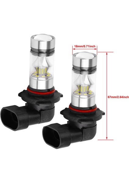 4x 6000K Süper Beyaz H10 9045 9145 9140 100W 1200LM LED Sis Ampul Projektör Sürüş Drl (Yurt Dışından)