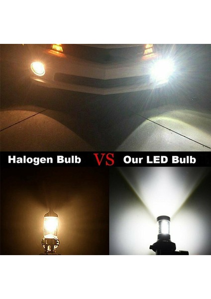 4x 6000K Süper Beyaz H10 9045 9145 9140 100W 1200LM LED Sis Ampul Projektör Sürüş Drl (Yurt Dışından)
