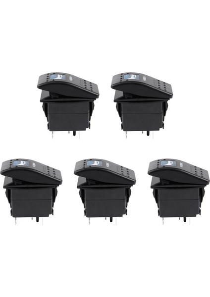 5x Mavi Işık Korna Desenli LED 12V/20A 24V/10A 5-Pin Rocker Geçiş Anahtarı Araba Tekne (Yurt Dışından)
