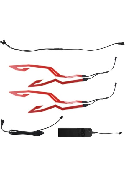 4pcs Motosiklet LED Gece Lambası Sürme Sinyali Kask El Soğuk Işık 3 Modu Bisiklet Kaskı LED Işık Şeridi Kiti Bar (Kırmızı) (Yurt Dışından)